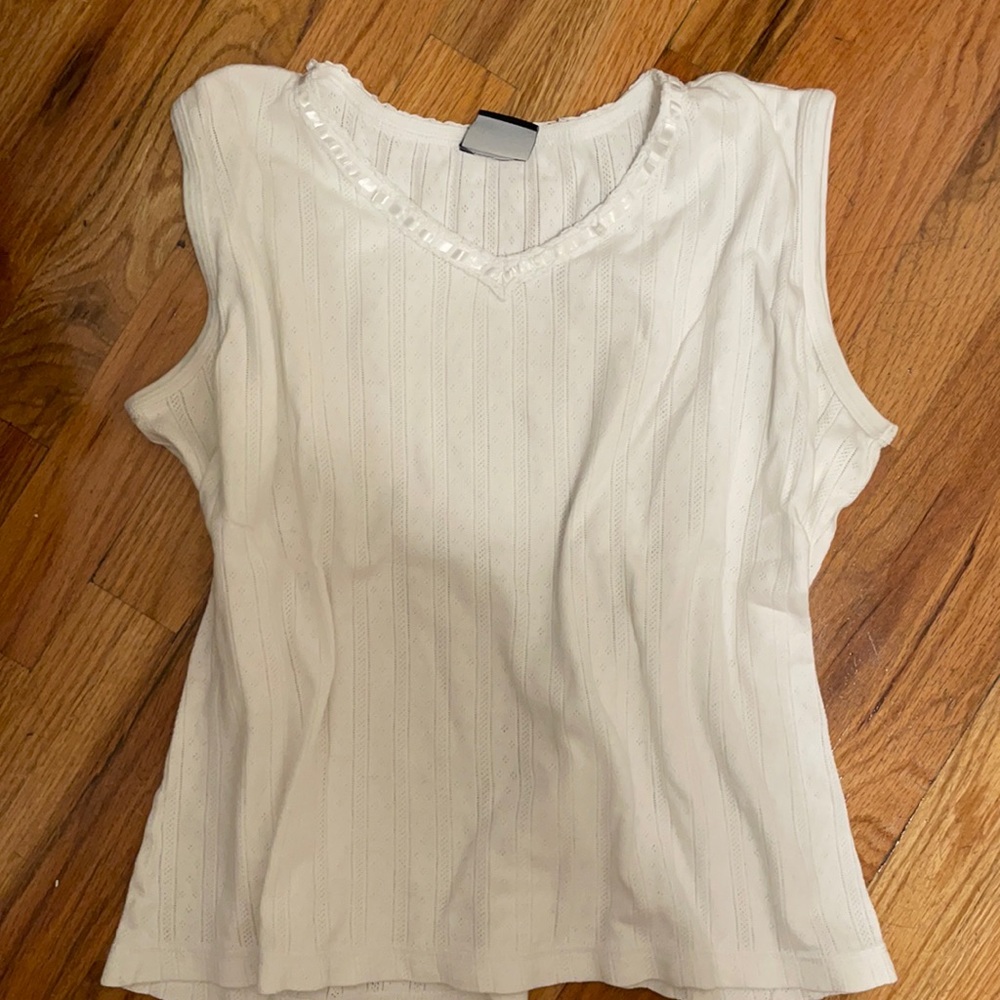 Babydoll vintage White Lace vest/ tank top